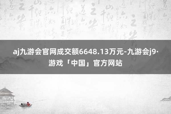 aj九游会官网成交额6648.13万元-九游会j9·游戏「中国」官方网站