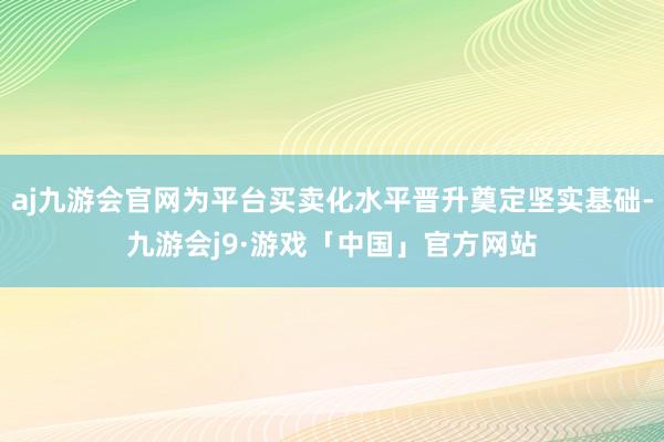 aj九游会官网为平台买卖化水平晋升奠定坚实基础-九游会j9·游戏「中国」官方网站