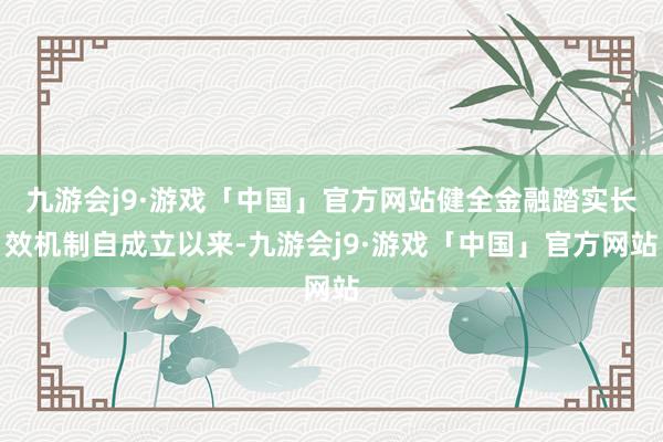 九游会j9·游戏「中国」官方网站健全金融踏实长效机制自成立以来-九游会j9·游戏「中国」官方网站